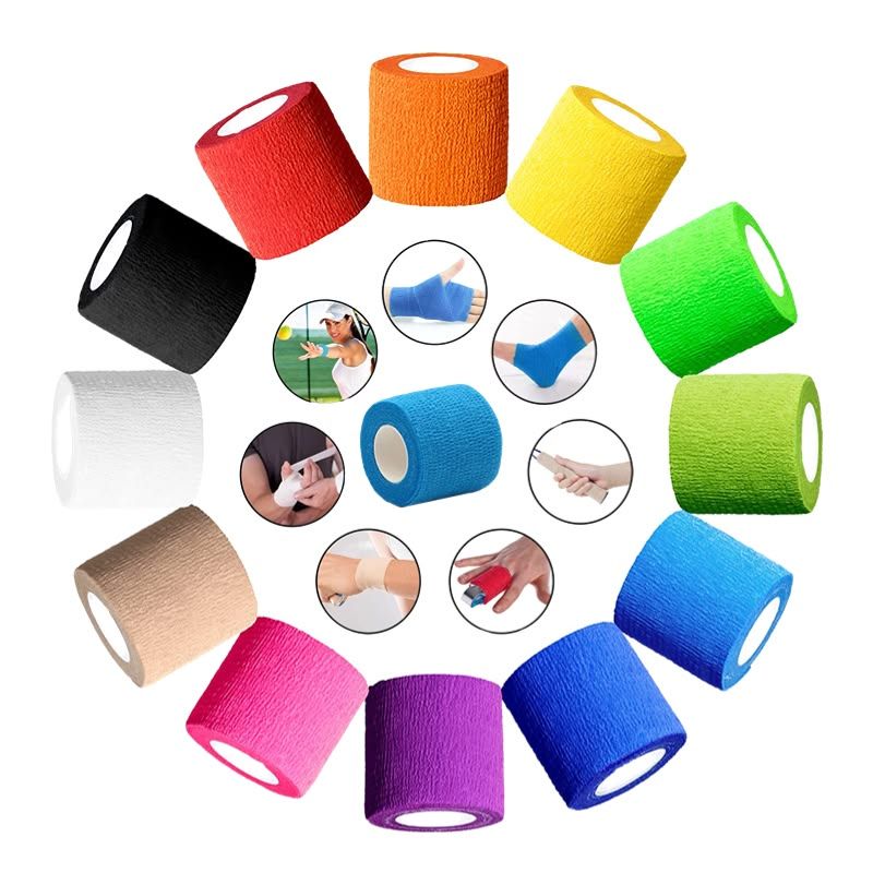 Soudržný obvaz pro sport a první pomoc – samolepicí kompresní obal (2,5 cm, 5 cm, 7,5 cm, 10 cm)