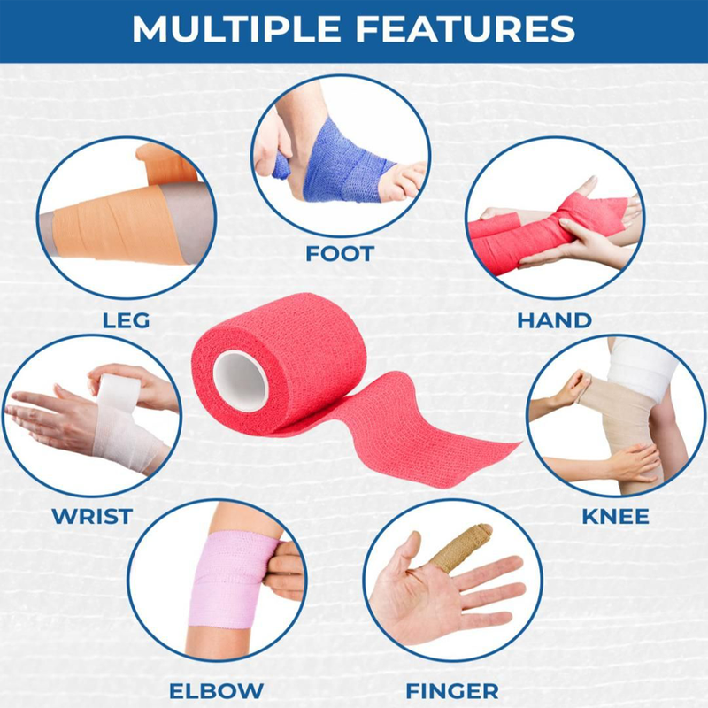 Soudržný obvaz pro sport a první pomoc – samolepicí kompresní obal (2,5 cm, 5 cm, 7,5 cm, 10 cm) Soudržný obvaz pro sport a první pomoc – samolepicí kompresní obal (2,5 cm, 5 cm, 7,5 cm, 10 cm)